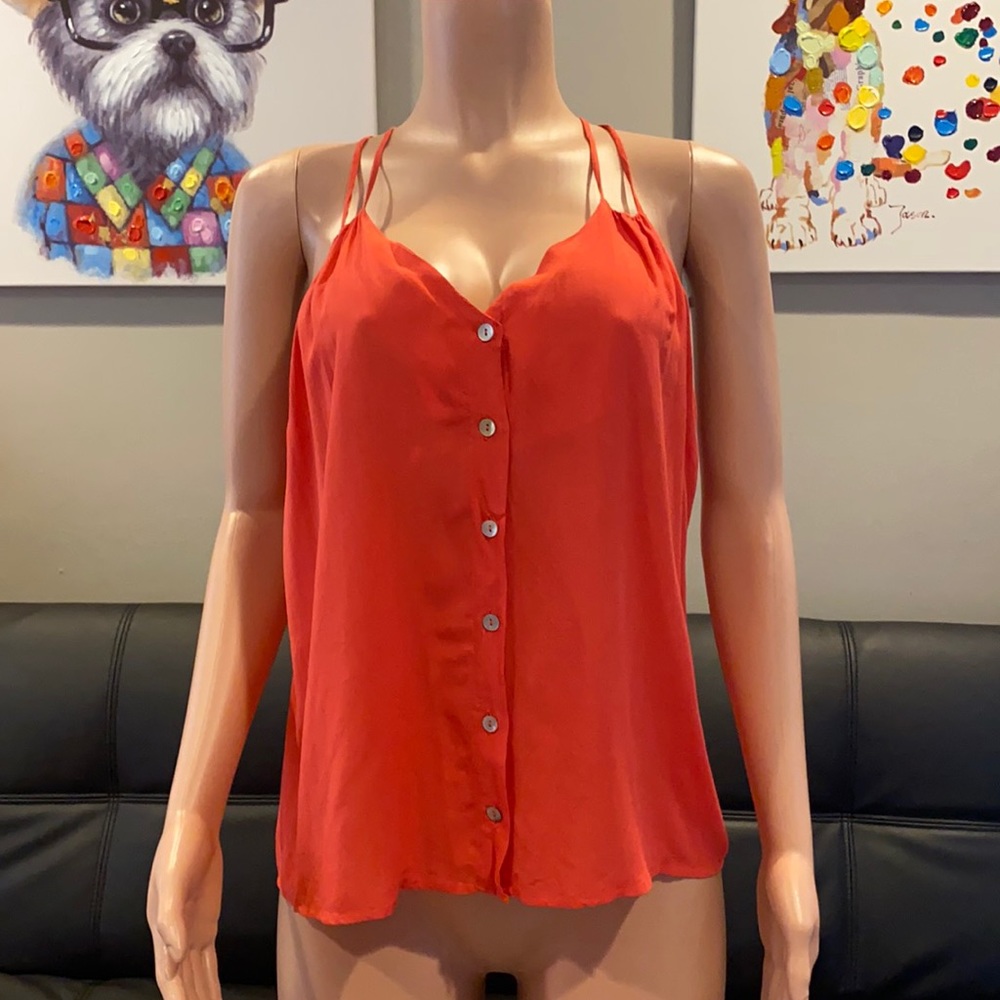 American Eagle Strappy Button Down Tank Top